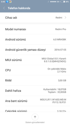  XIAOMI REDMI PRO (Ana konu ve kullanıcılar kulübü)