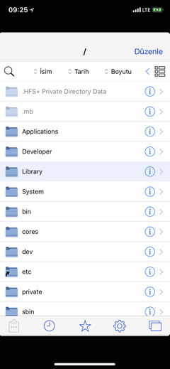 iphone X 11.1.2 root dosyalara tam erişim 