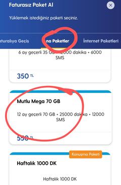 TURKCELL YILLIK PAKETLER KAPANMIŞTIR.