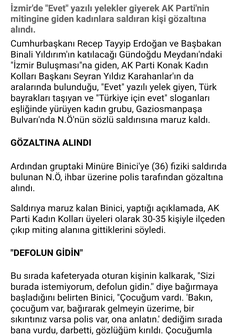 Mitinge giden bayana çirkin saldırı