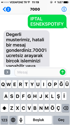 (ZAFER! Ücret iadesi yapıldı) Vodafone "Spotify Ek Paketi" rezaleti (ANA KONUSU)