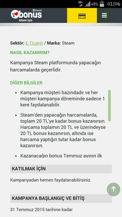 (ITUNES EKLENDİ! 2019'a KADAR DEVAM) BonusGenç 'Steam ve iTunes harcamalarından 15 TL bonus kazan!' Kampanyası