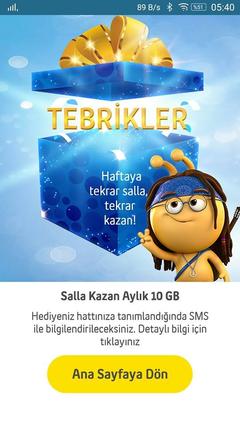Turkcell hesabım 4.5G Salla Kazan  Kampanyası