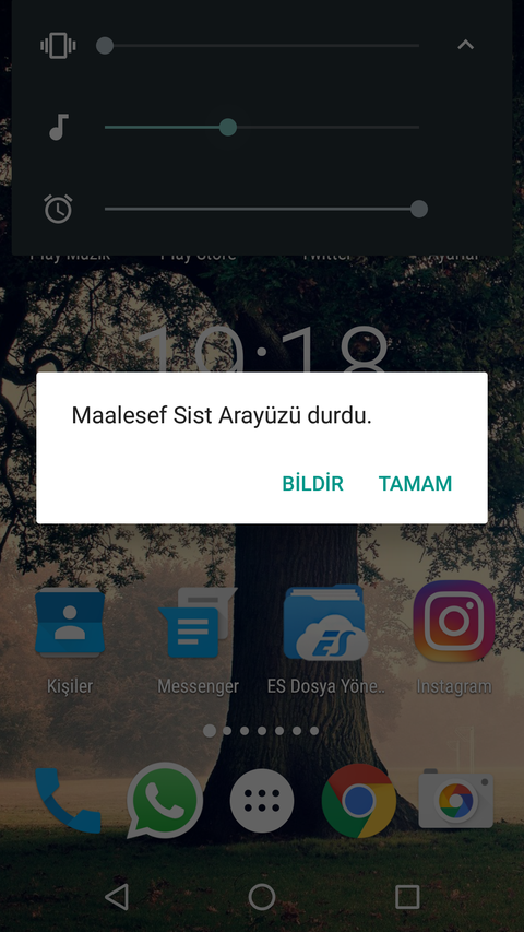 Sist arayüzü durdu hatası yardım
