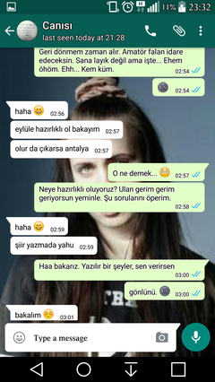  Kıza yürüdüm. [SS'li]