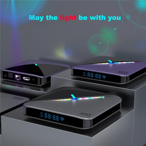 Efsane Geldi !! A95X F3 Amlogic S905X3 4GB Ram 64GB Rom Android 9.0 RGB Işıklı TV Box !!