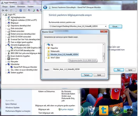 Genel pnp olmayan monitör sorunu? Çözünürlük 1600 x 900 olmuyor?