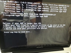 MacBook windows 7 fatal error sorunu