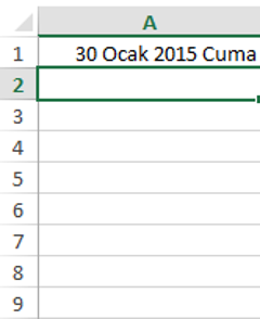  Exel sütun içerinde tarih sorunu