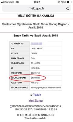 KPSS'de Aldığı 88.295 Puanla Fizik Öğretmenliği alanında Türkiye 1.si Mülakatta 54 Puan Alıp Elendi