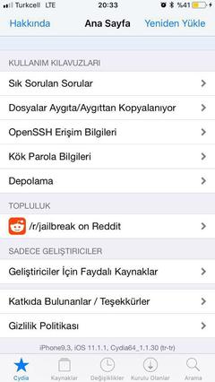 iOS 11 - 11.1.2 Jailbreak Yayınlandı! (Geliştiriciler İçin)