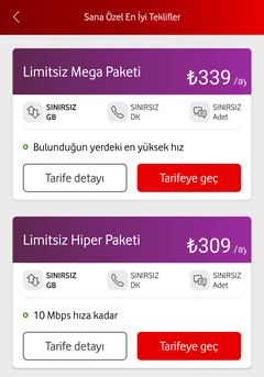 Vodafone sınırsız paket