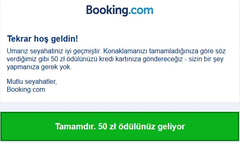 Booking.com 50 $'a kadar %50 indirim