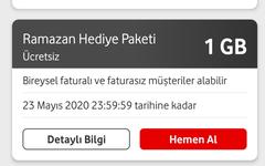 Vodofone 1 GB Hediye Internet Ve 1Ay Hediye dMags Dergi Pakedi