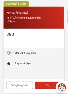 Kırmızı Fırsat Tarifeler! 16 GB 105₺, 24 GB 135₺, 32 GB 165₺