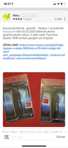 GSKILL RIPJAWS V 8 GB 3600MHz DDR4 CL18 SINGLE KIT RAM