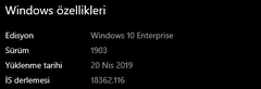 Windows 10 sürüm 1903'e, "Build 18362.175 " güncellemesi geldi.(Haziran 2019)