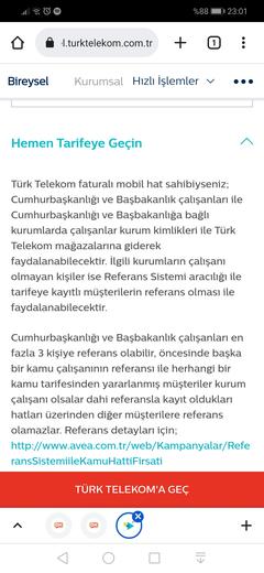 Turk Telekom 12gb,1000dk,1000sms: 72TL (4.23TL vergi hariç)(Cumhurbaşkanlığı Personel Tarifesi)