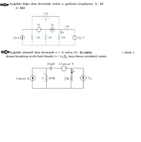 Yardım. Elektrik Devreleri Soruları.