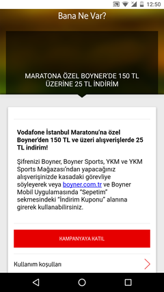 Vodafone Faturasız 25 TL Boyner çeki ve 3Gb internet