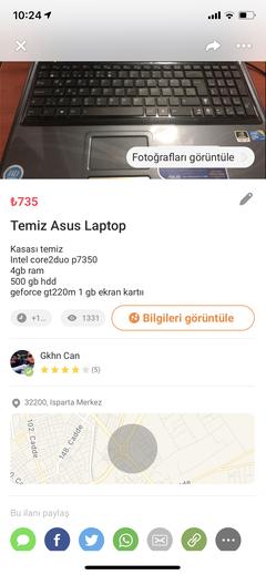 Satılık asus laptop