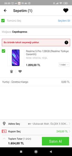 N11 Realme 5 Pro 128GB  telefon alımı için 245 TL satılık kupon