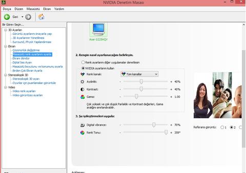 NVIDIA Renk, Parlaklık, Dynamic Range (HDR TV, RGB RANGE, BIT DEPTH)
