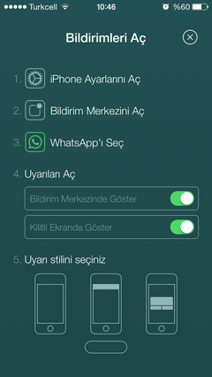  Whatsapp 'Bildirimleri Aç' uyarısını nasıl kaldırabilirim