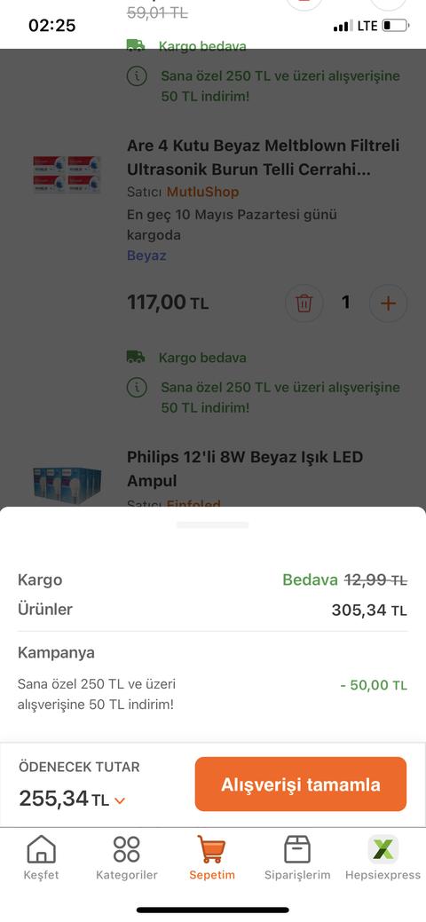 Hepsiburada uygulamadan ilk alışverişe 50 TL indirim