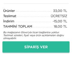Ankara ve İstanbul yemek siparişlerinde 30/15 indirim (ücretsiz)