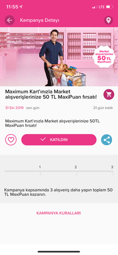 Maximum ile markette 50 Maxipuan