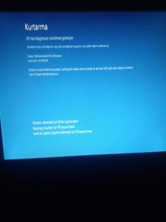 Windows 7 acilirken hata alıyorum acil