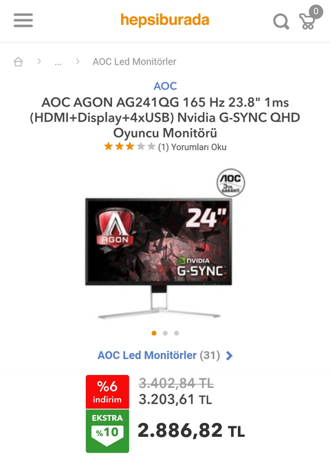 Teşekkürler AOC (Garanti Değişimi)