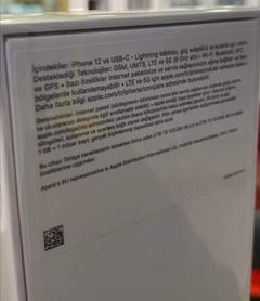 İPhone 12 64 GB black Türkiye 2 sene garantili kutu içi sıfır 10500