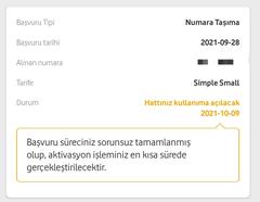 Vodafone Online Numara Taşıma süreci