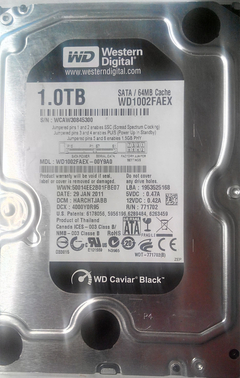  WD 1 TB Black 7200RPM 64MB SATA3 WD1003FZEX