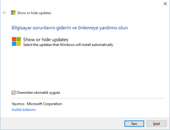 Windows 10'da İstediğimiz Güncellemeyi Seçip Yükleme veya Gizleme Ayarı Nasıl Yapılır