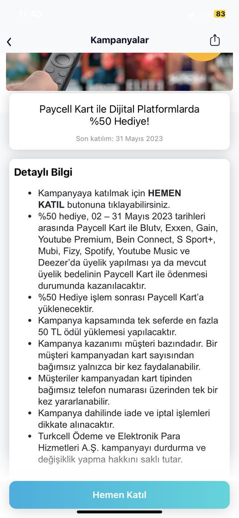 Mubi 4 Ay 40 TL