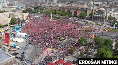 Kayseri de Erdoğan ve İnce mitinglerinden görünüm