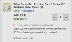 Prima aktif  3 beden 180 - 4 beden 159 - 5 beden 116 - 6 beden 102 125 TL