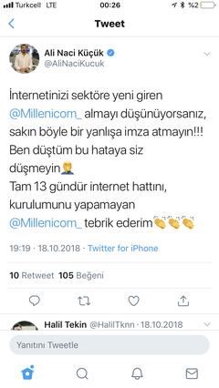 Millenicom Superonline Altyapı olduğu halde gözükmüyor.