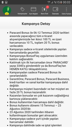 Garantiparacard eticarete ozel 20 tl bonus