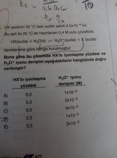 ayt kimya hesaplama soruları