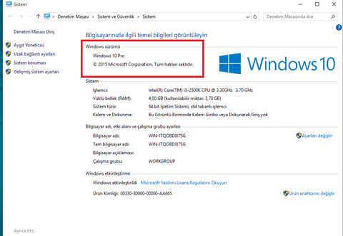 Windows 10 Pro RTM 10240 Uptade ile Geldi