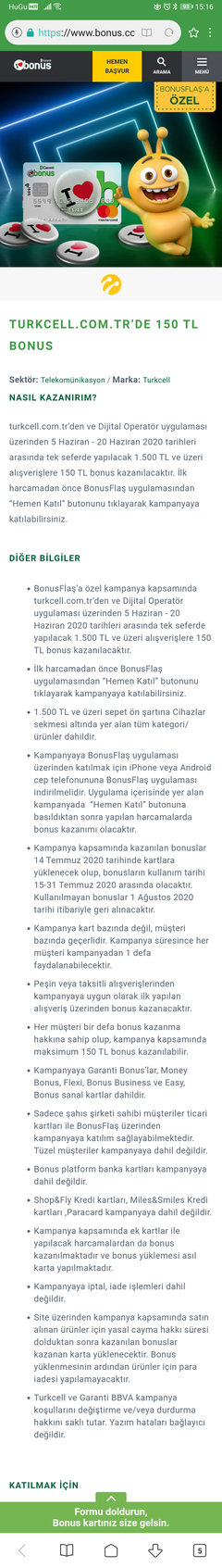 turkcell.com.tr bonusflaş 1500/150 bonus kampanyası