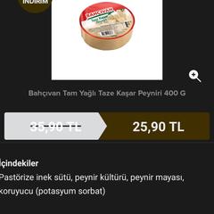 HB Gündoğdu Taze Kaşar Peyniri 700 gr x 3 (80 TL)