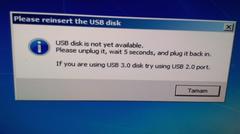  'waiting usb disk to initialize' hatası