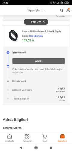 Xiaomi mi band 4 (209.90) Ω 184.90tl HB ve Turktelekom