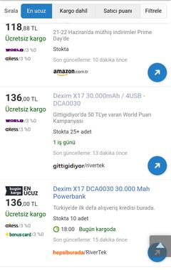 Dexim X17 30.000mAh PowerBank 118TL mikemmel fiyat - Amazon