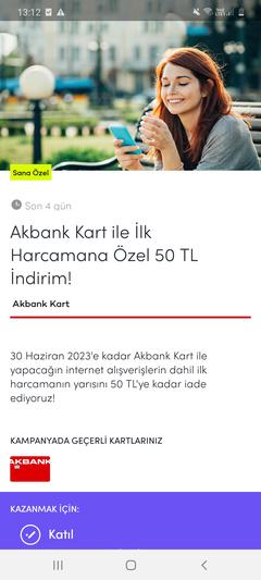 Akbank kart (juzdan) kişiye özel 100/50 (%50) iade. Kampanyaya katılmayı unutmayın 😉